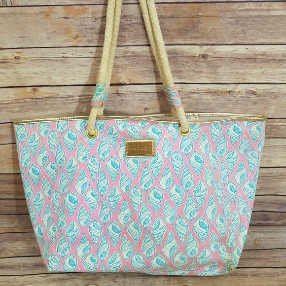 Lilly Pulitzer Handbags - *SOLD* Lilly Pulitzer XL Sea Shell Beach Bag Tote